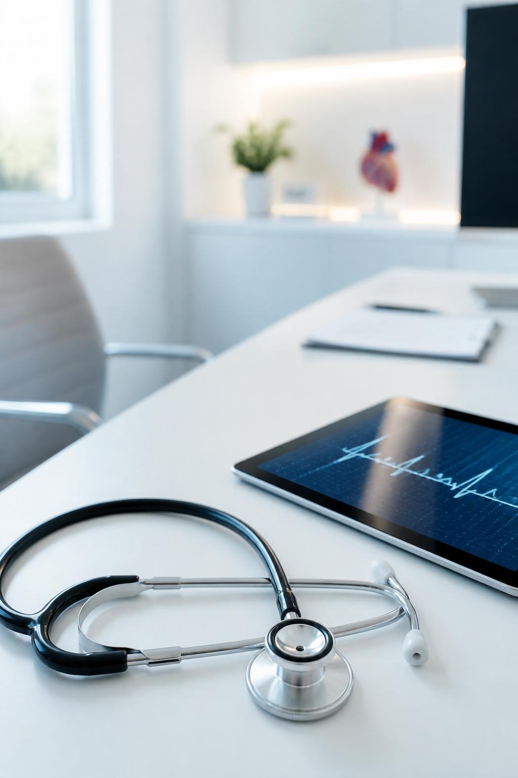 Modern cardiology consultation room with diagnostic tools at the Hobart Heart Centre